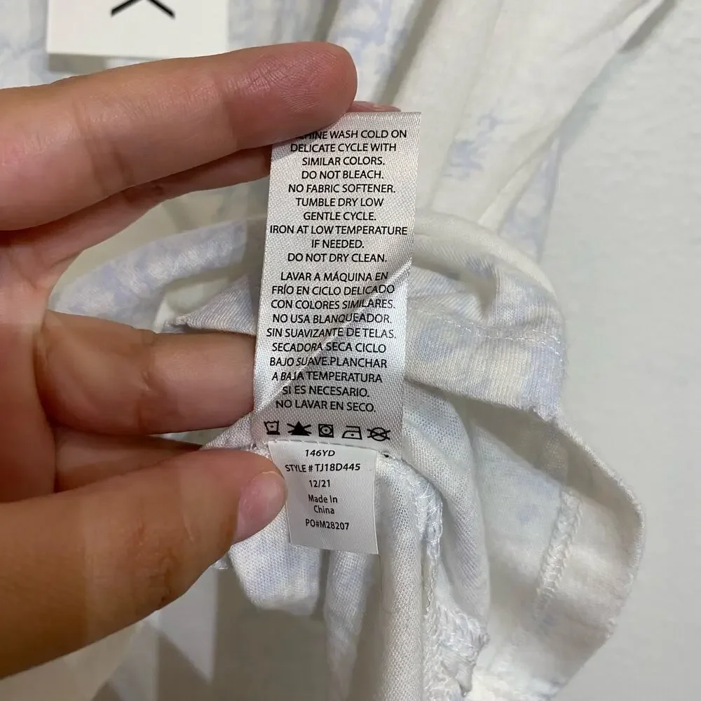 Wildfox White Tagged Toile Heritage Shirt Sleeve Tee Sz S NWT